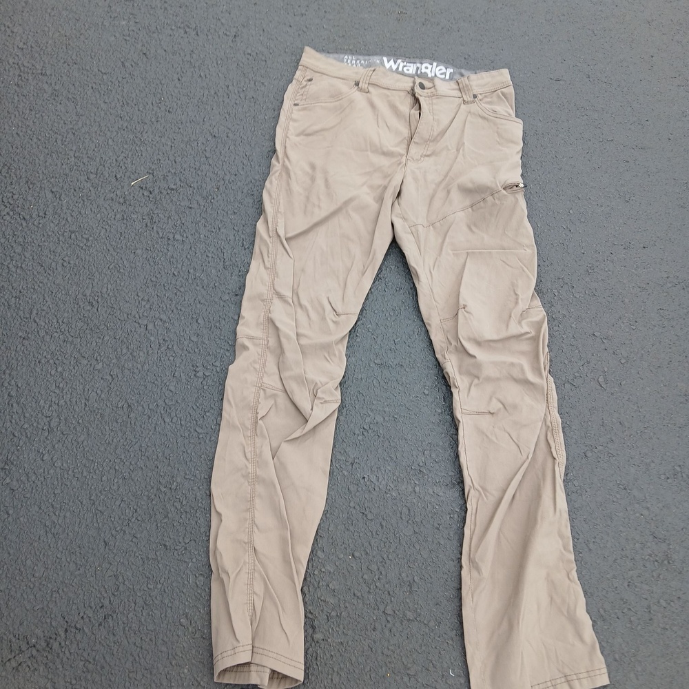 Wrangler ATG All Terrain Gear Pants Mens 34x34 Beige Cargo Stretch Outdoor